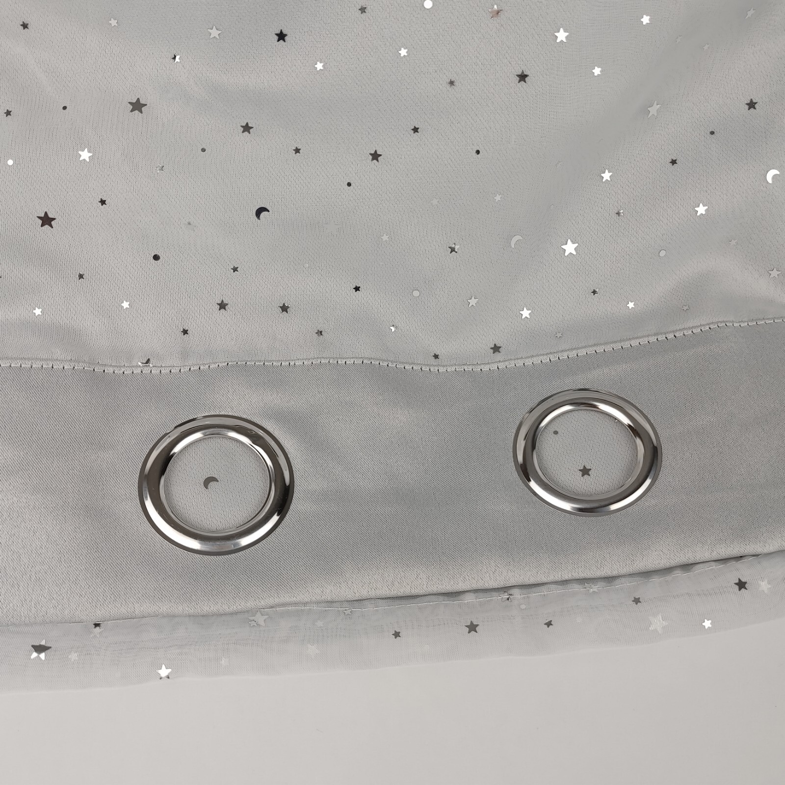 Juicy Couture Melody Night Star, 2-Pack Room Darkening Curtains, Gray & Silver