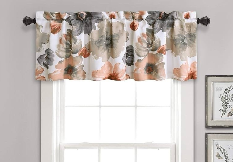 Half Moon Leah Room Darkening Insulated Noise Reducing Floral Valance 52×18