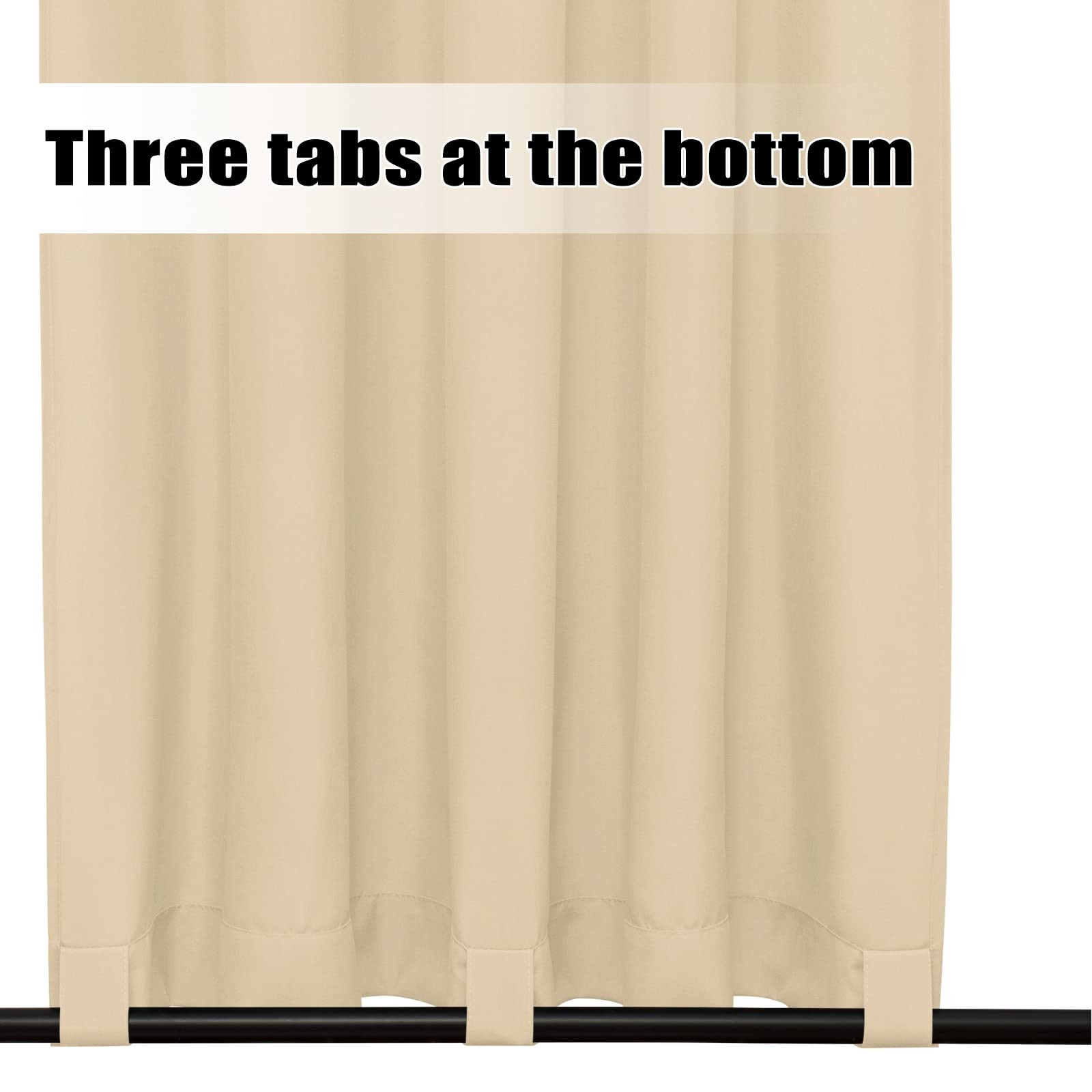 Easy-Going Outdoor Curtains Waterproof 54″W x 84″L (Pack of 1), Beige