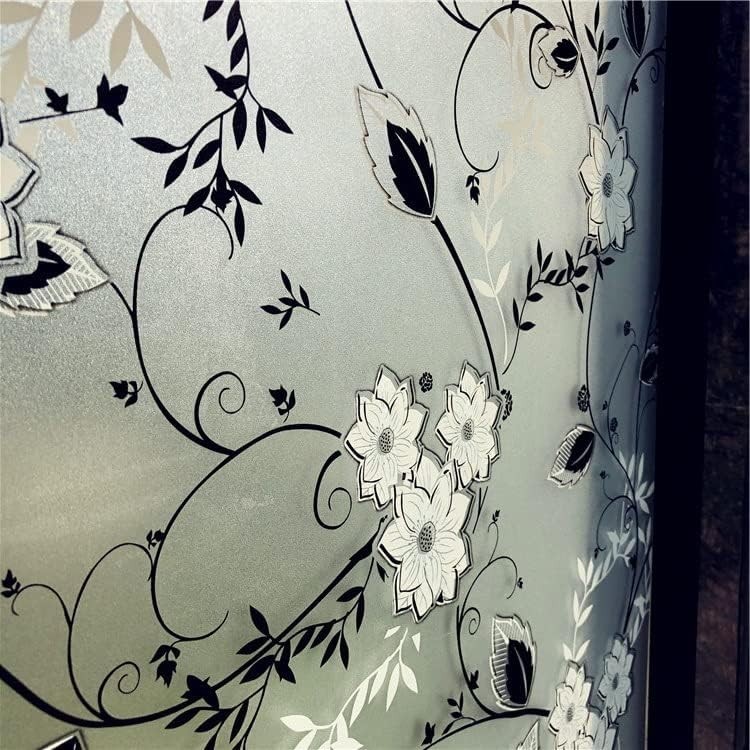Window Privacy Film for Glass, Floral Removable Static Film, 17.5×78.7 Inch