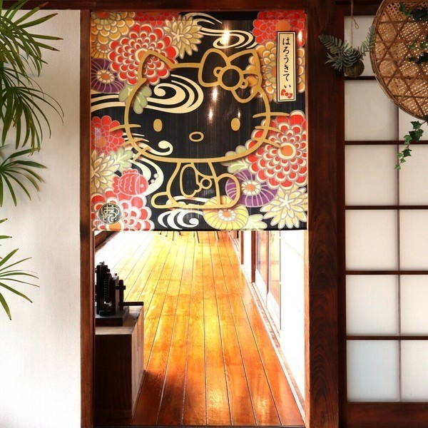 Japanese Traditional Noren – Unique Hello Kitty Yuzen-style Home Decor JP Made
