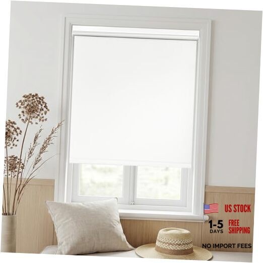 Blackout Cordless Roller Shades, 20”W x 72”H Waterproof Pull Down Window