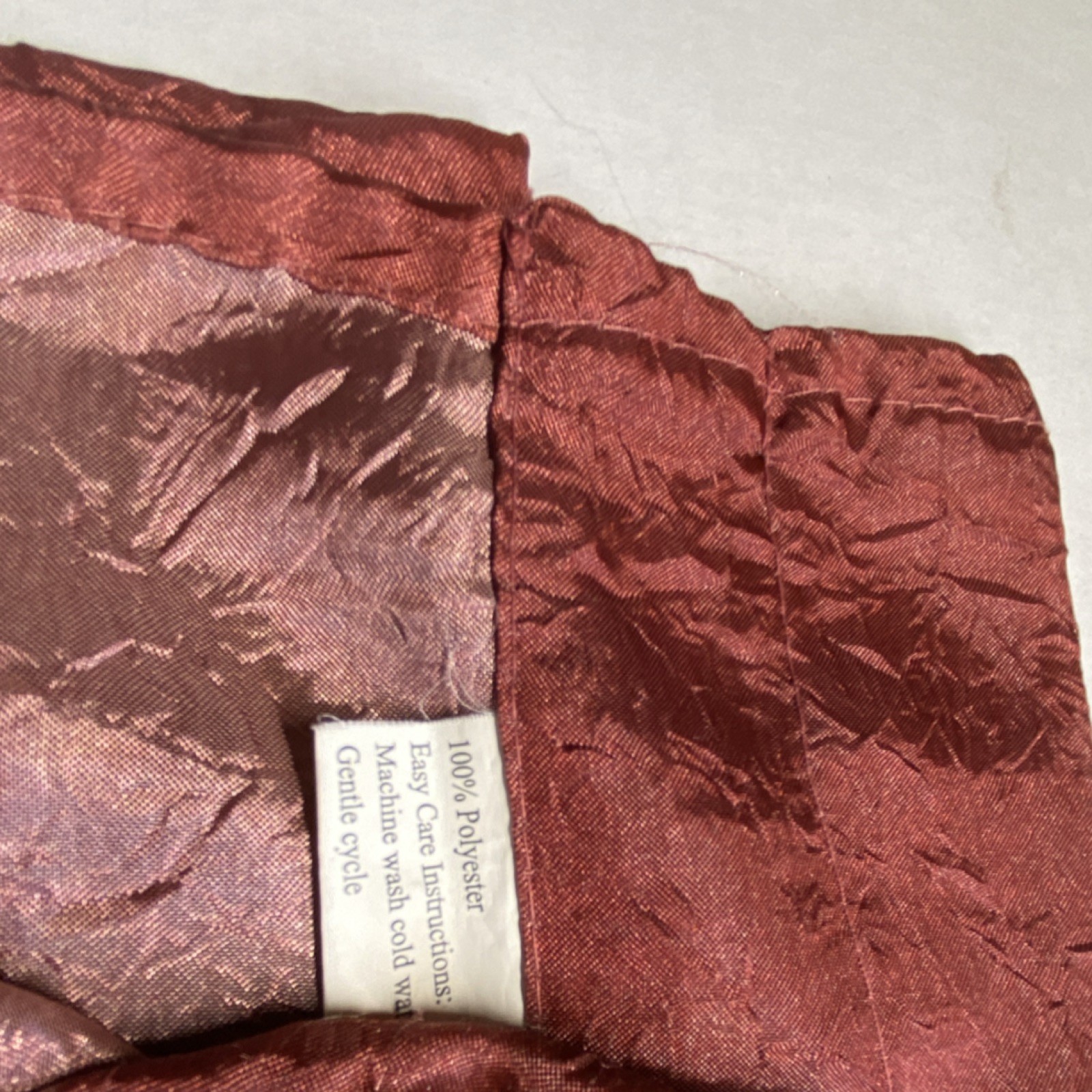 Red Beige Polyester Rod Pocket Curtain Panels Set