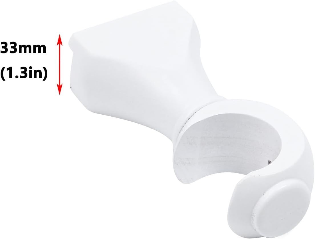 Wood Curtain Rod Brackets 4 Pack White Support for 1-3/8in 35mm Rods