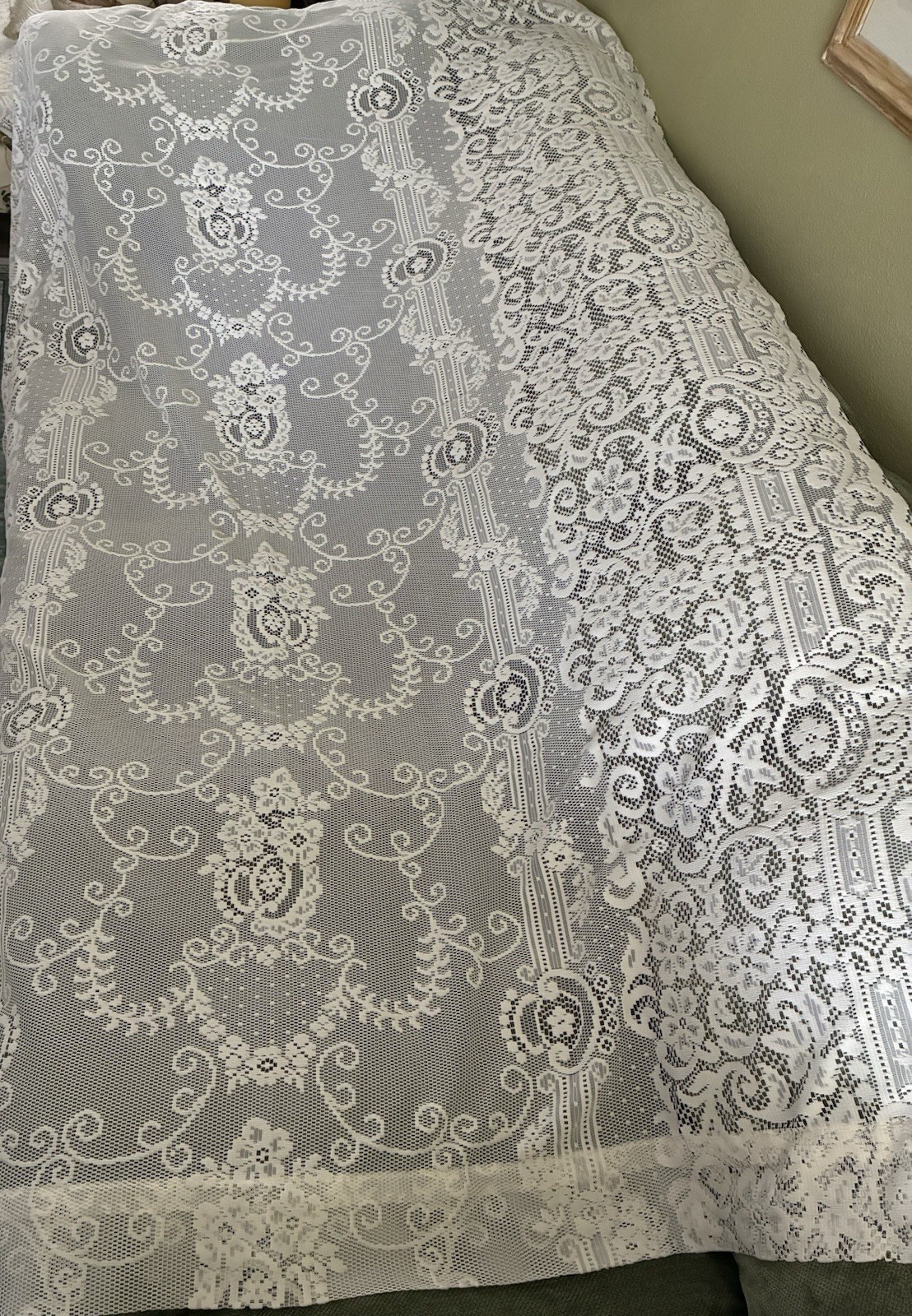 Beautiful Ivory Pair of Lace Curtain Panels 60” x 84”. Lovely!!!