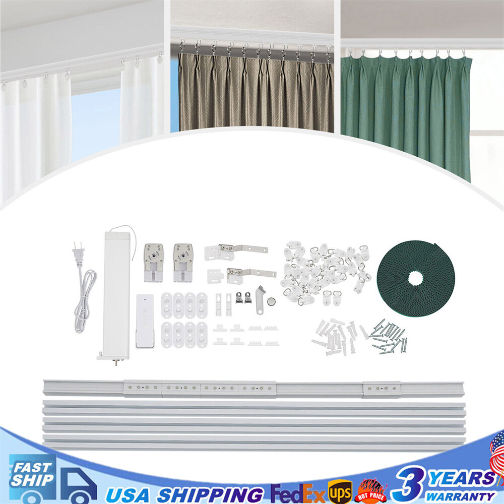WIFI Remote Control 13.78ft Motorized Curtain Track Motor Electric Curtain Rail