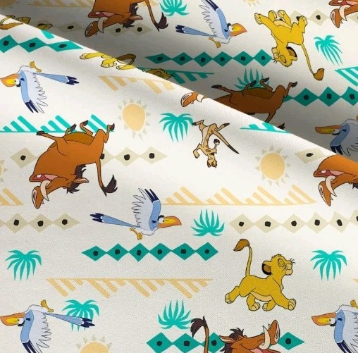 LINED WINDOW VALANCE CURTAIN 42 X 15 DISNEY LION KING TIMON PUMBAA