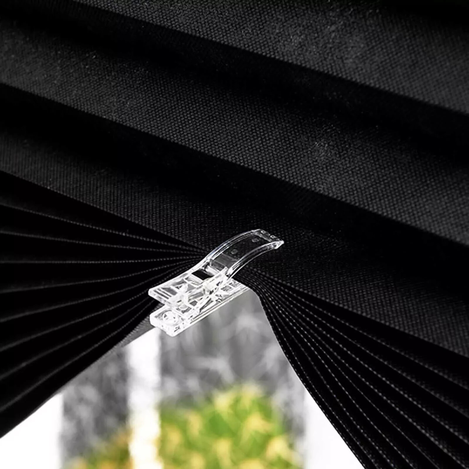 Pleated Fabric Shades, Temporary Window Blinds, No Drilling Self Adhesive Blind*