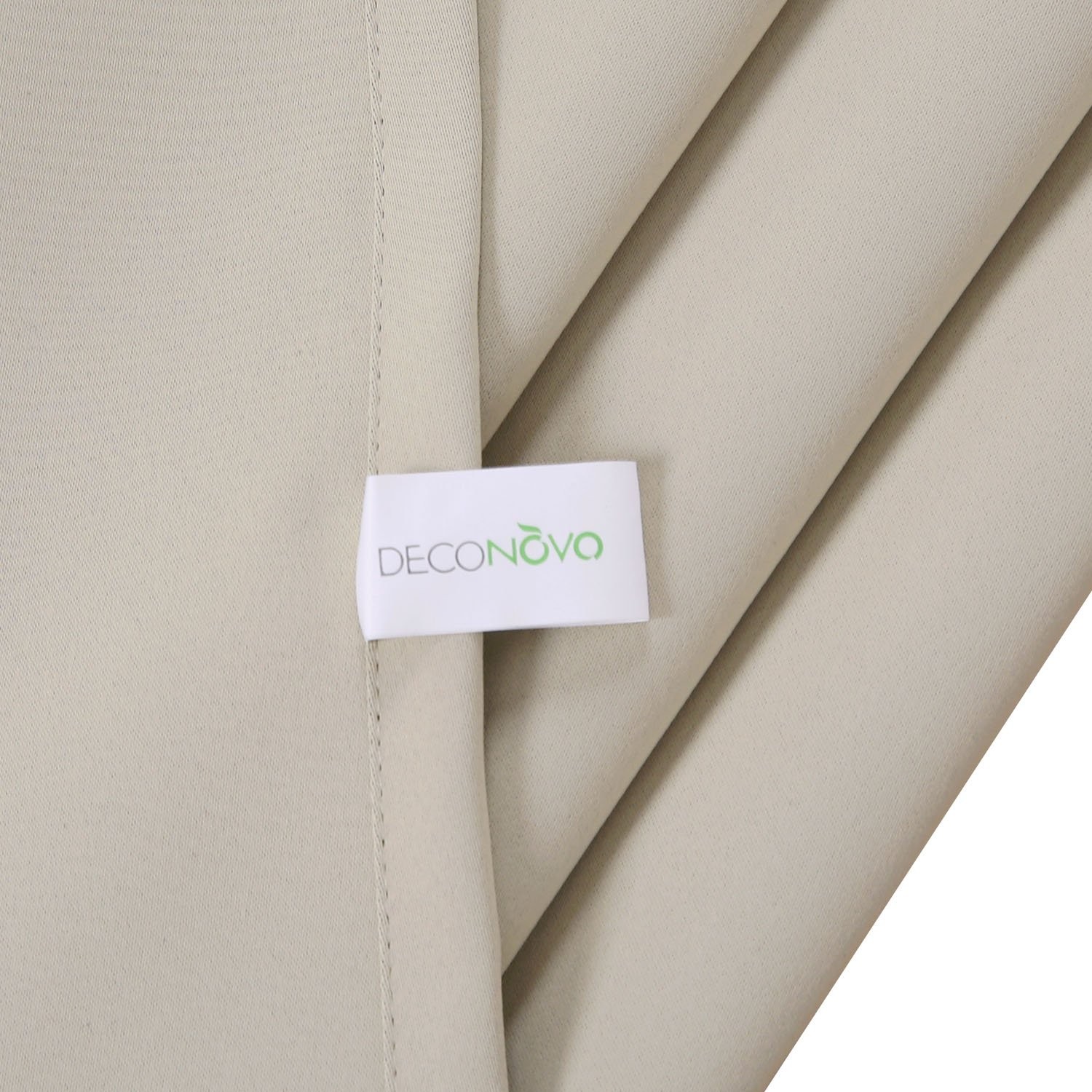 Deconovo Rod Pocket Blackout Curtains 52W x 95L Beige Set of 4 Patio