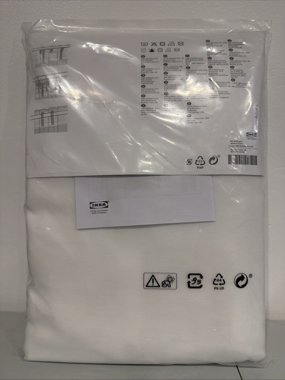 Ikea Hilja Curtains 2 Panels (1 pair) 57″ x 98″ White – New 504.308.18 22434