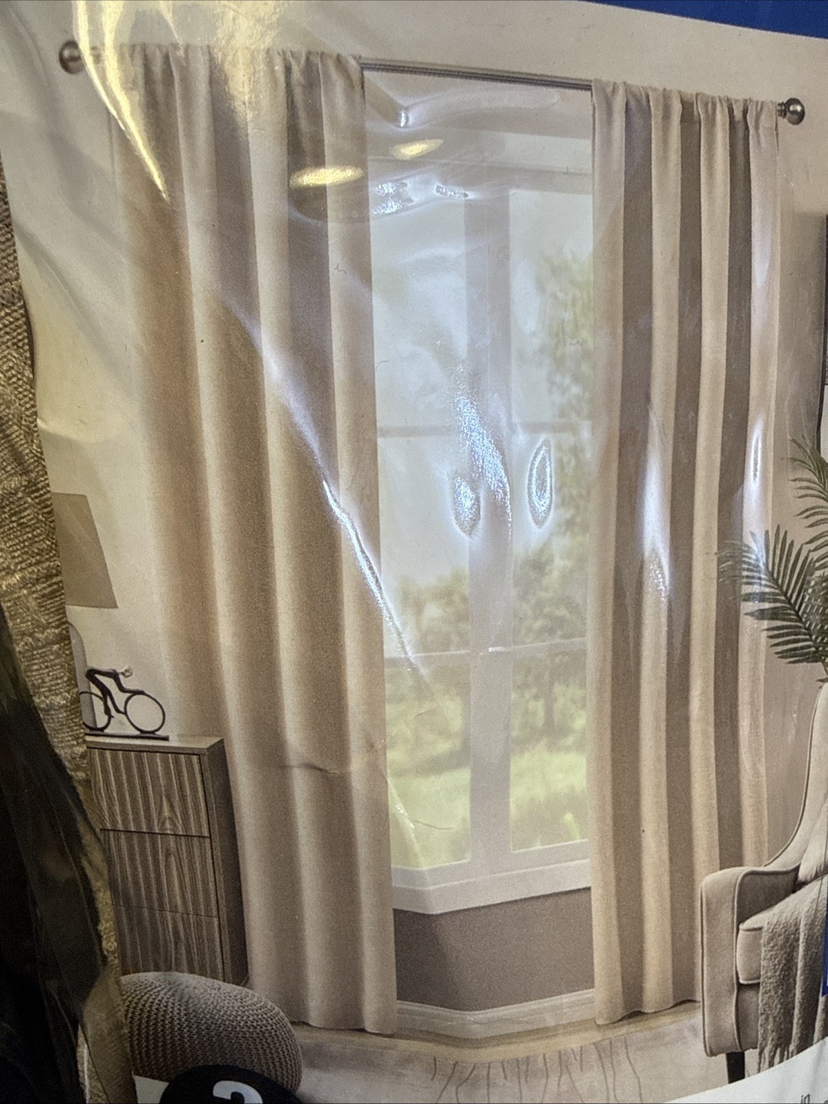 BLACKOUT Lights Out ALONA IVORY 38″ x 84″ x 2 (TWO Window Curtain panels)