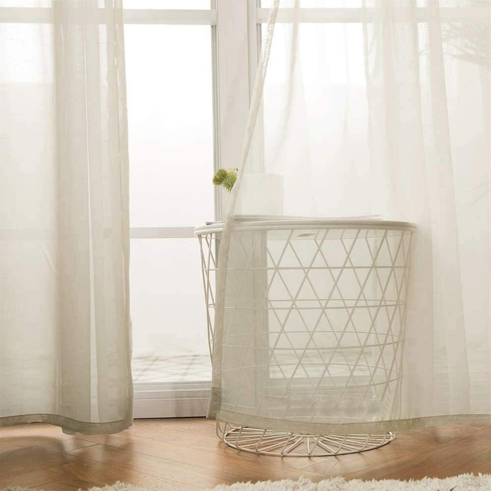 MIULEE Solid Color Sheer Curtains 63 Inches Long 2 Panels Set – Elegant Lightwei
