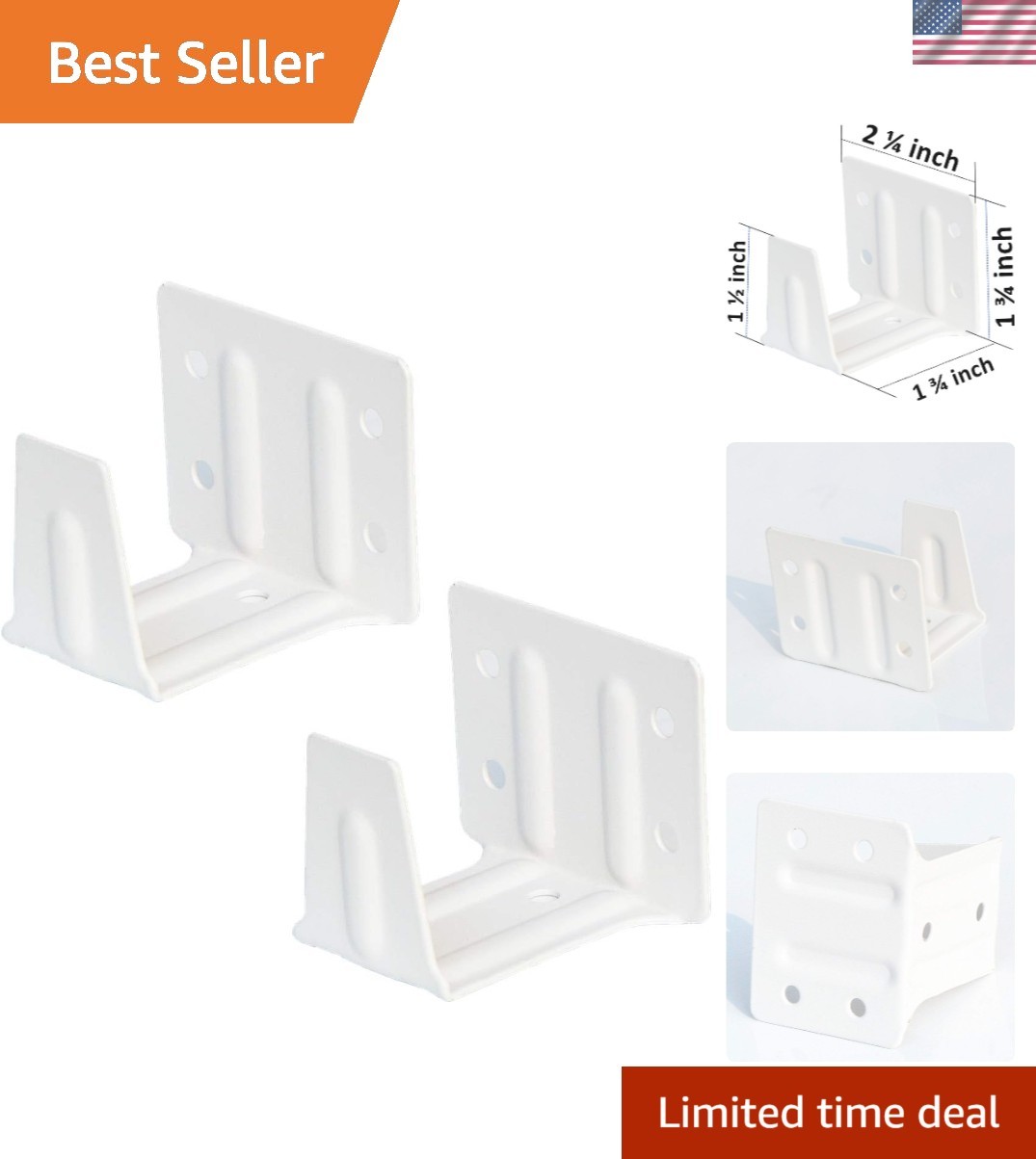 2-Pack White Alloy Steel Center Support Brackets for Low Profile Blinds
