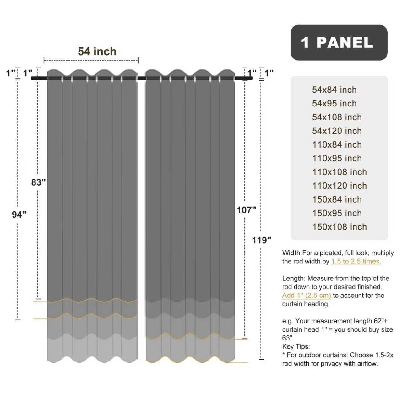 Waterproof Outdoor Curtains for Patio, Premium Thick Privacy Weatherproof Gro…