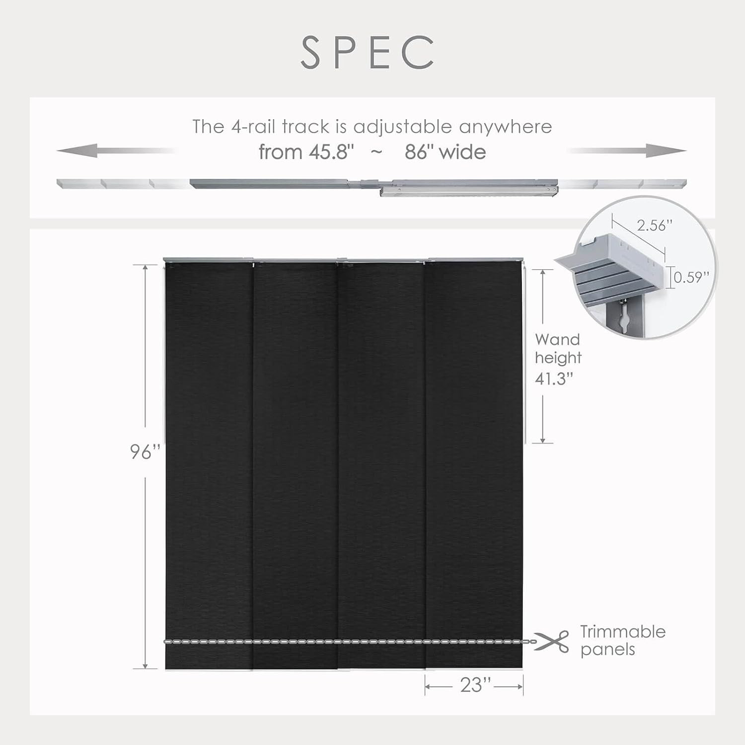 Adjustable Sliding Panel Vertical Blinds, Fits Windows, Patio Doors, Sliding Gla