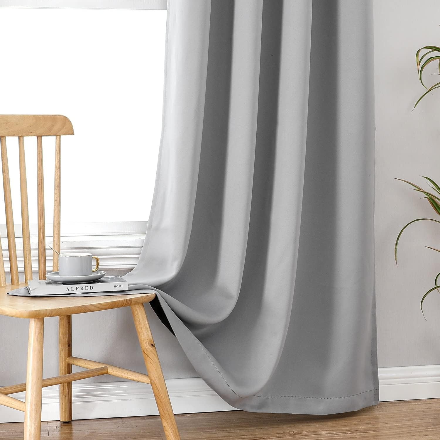 100% Blackout Curtains for Bedroom with Black Liner, 2 Thick Layers blackout