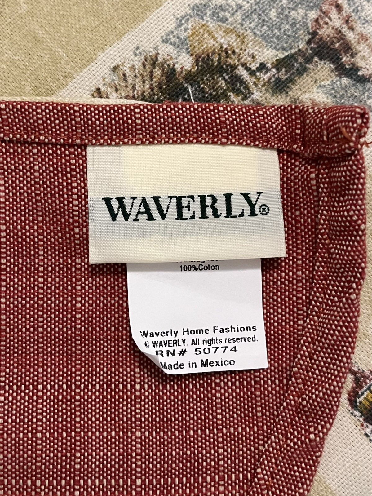 Waverly CURTAIN VALANCE Beachcomber Cotton Lighthouse Lobster Starfish 16×76