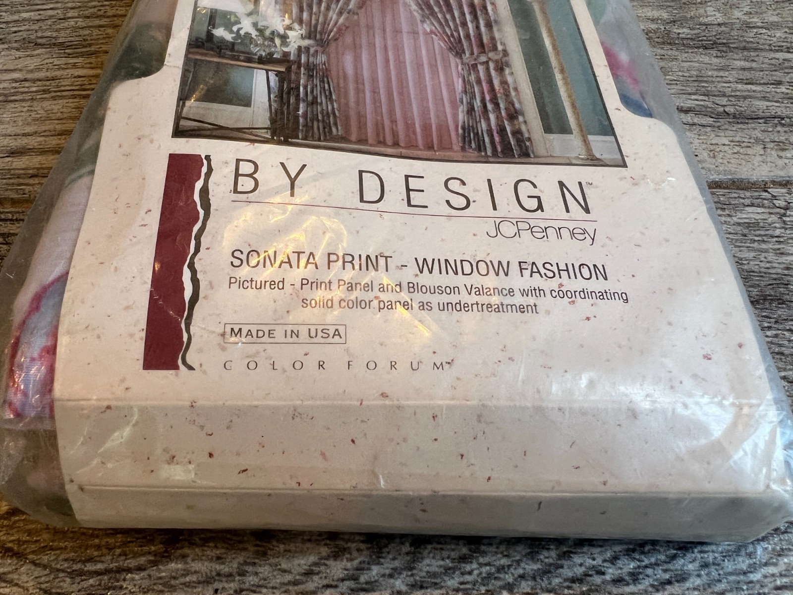 JCPenney Panel w tieback Curtain NWT Vintage Window Fashion Sonata Print USA