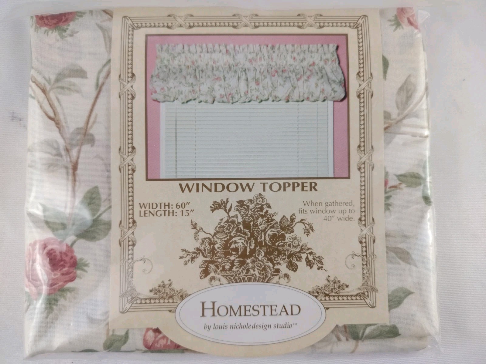 Homestead Window Topper Vintage Size 60 In X 15 Inch New Sealed