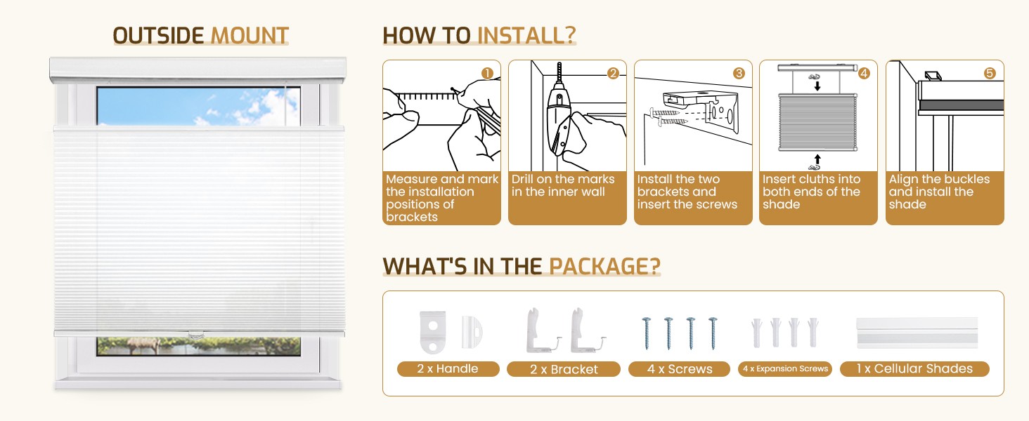 Down Bottom Up Cellular Shades Cordless,35″ W x 36″ H,Pull Down Honeycomb Blinds