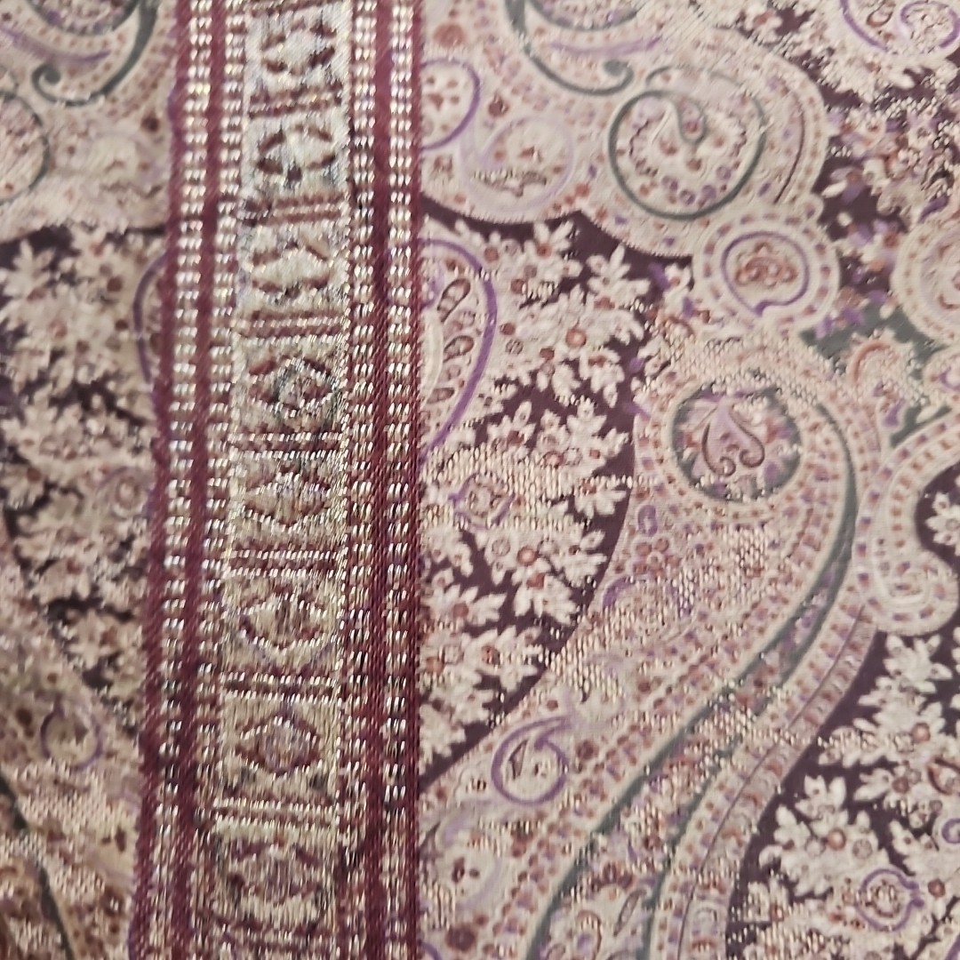 2 Croscill Tangier Paisley Damask Curtain Panels Gold Brown Lined 40×86 Weighted