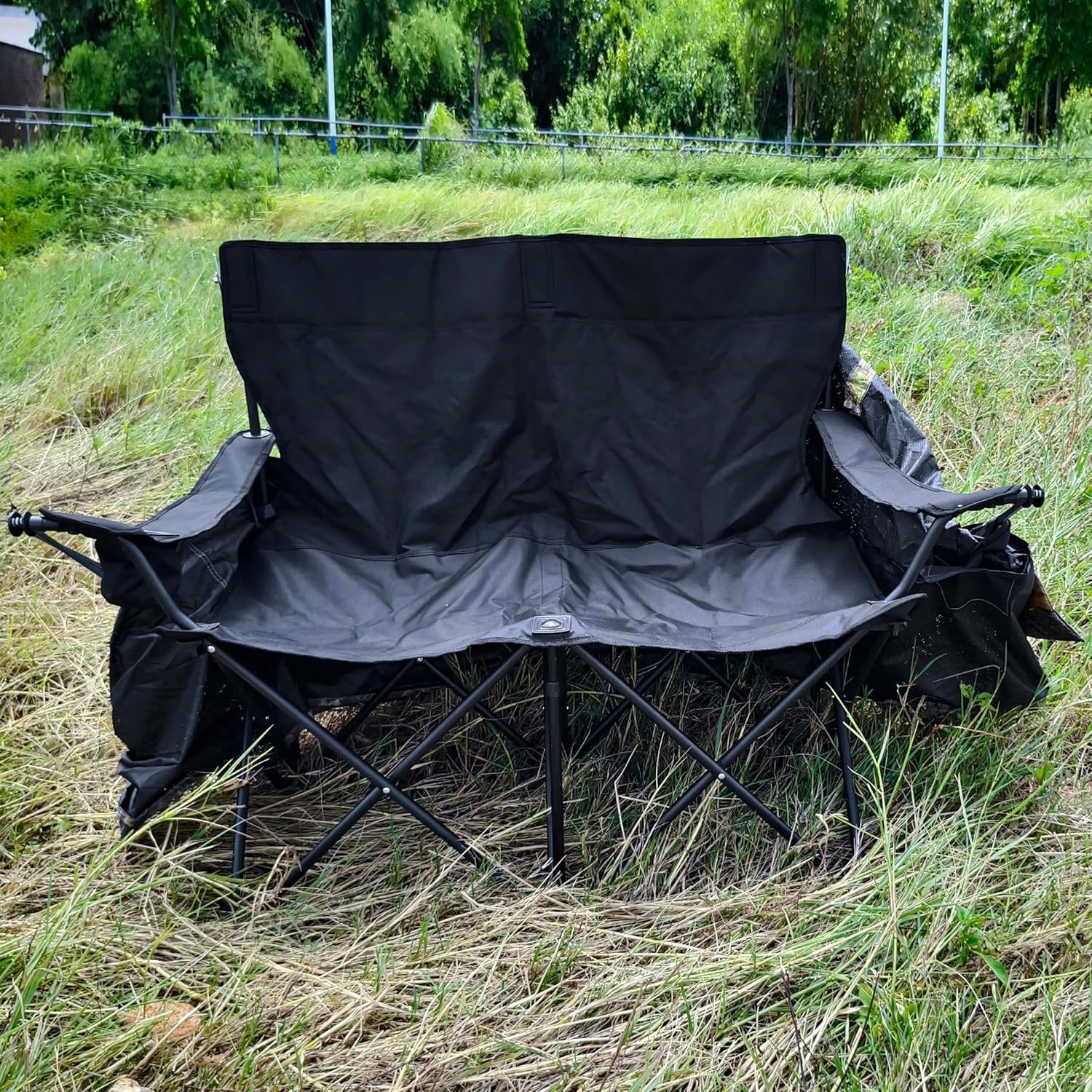 2-Person See-Through Hunting Ground Blind with Dual Built-In Chairs FREE SHIP US