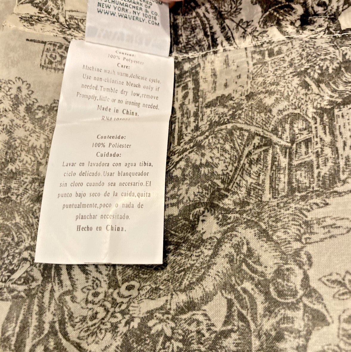 Waverly Black Toile Sheer Drapery Curtain Panel Garden Room French Country 60×84