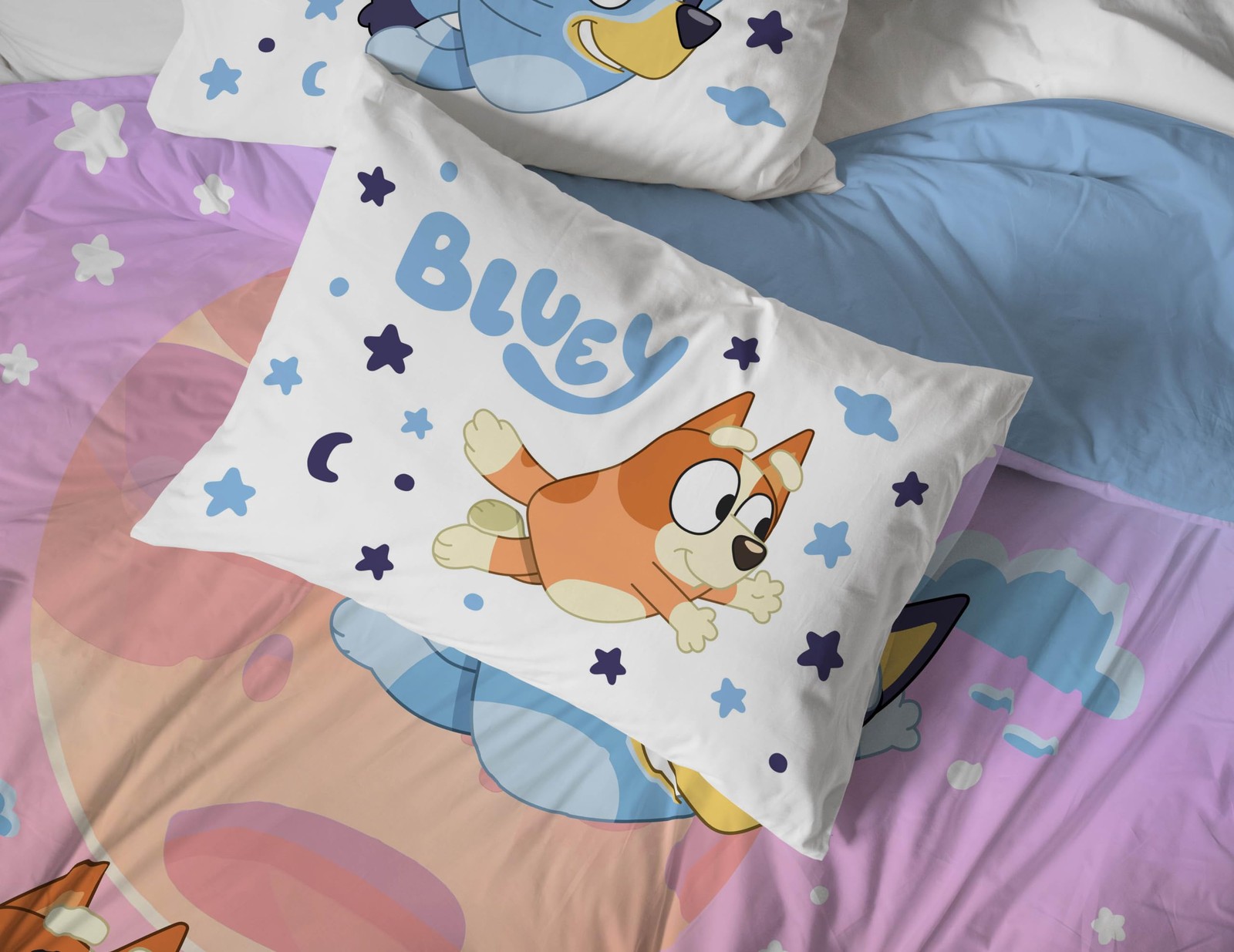 Jay Franco Bluey & Bingo Full Comforter Set – 7 Piece Bed Full, Multi –