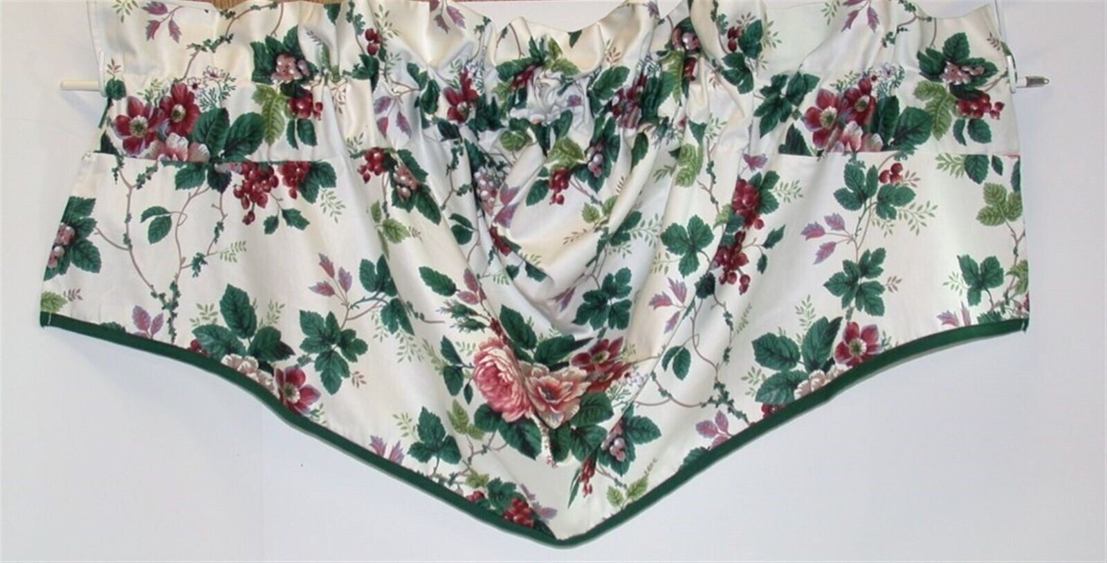 Waverly Grape Motif Valance ~ Burgundy Green on Ivory ~ 29 x 64