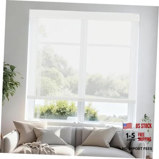 Free-Stop Cordless Roller Shades for Windows Light Filtering 20″W x 72″H White