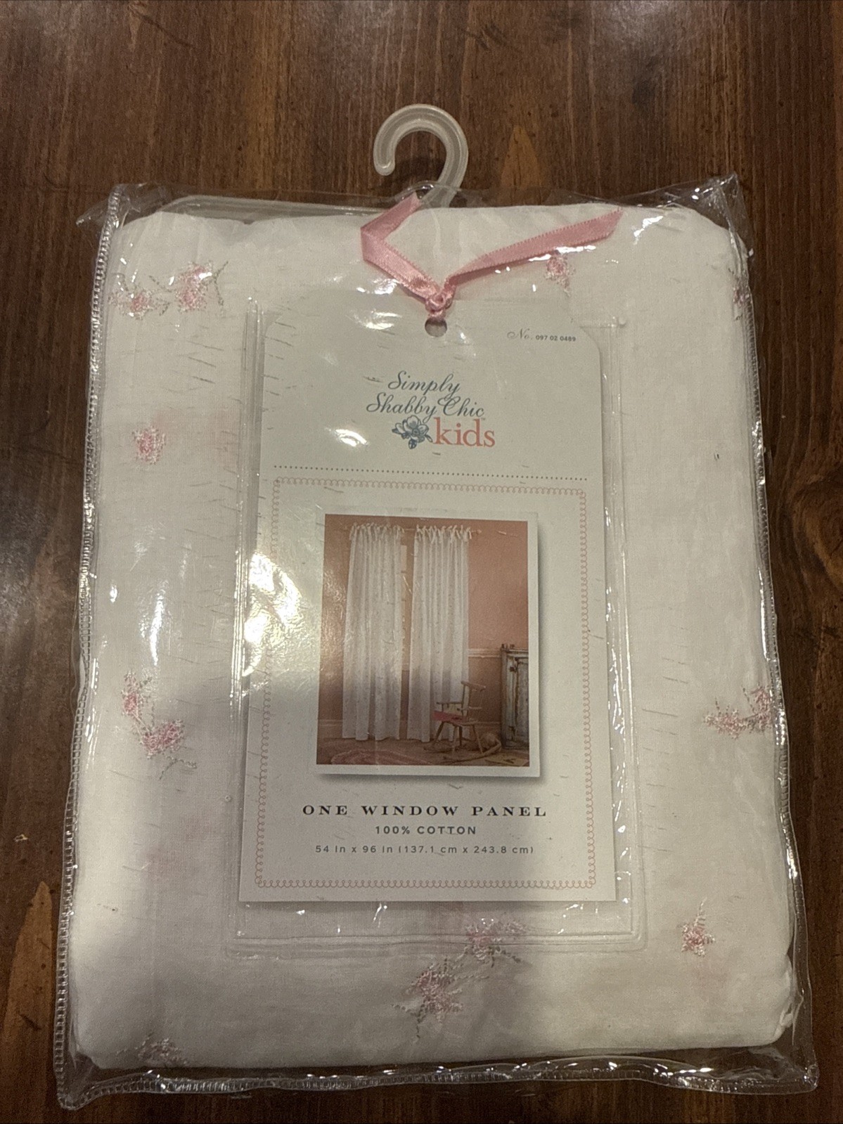 Simply Shabby Chic Kids One Panel Curtain 2006 Embroidered Pink Flowers 54 X 96