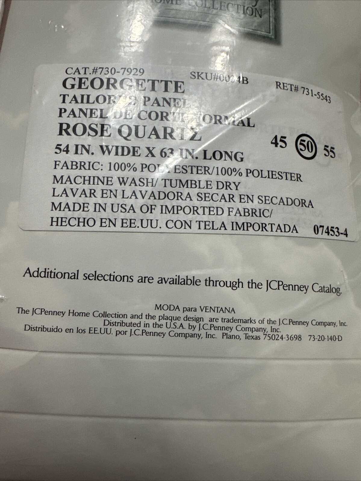 New Lot of 5 VTG JCPenney Home Georgette Curtain Panels 54 X 63 Rose Quartz USA