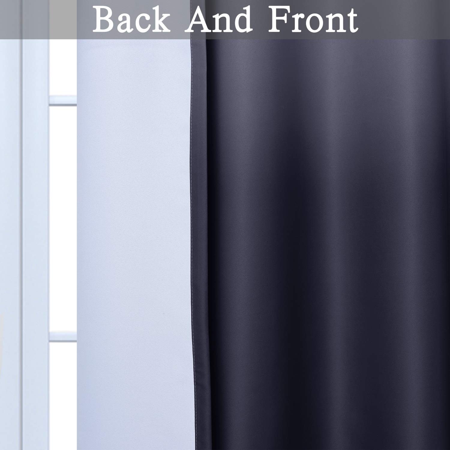 84 Inch Long Ombre Blackout Curtains Gradient White and Black Room Darkening Eye