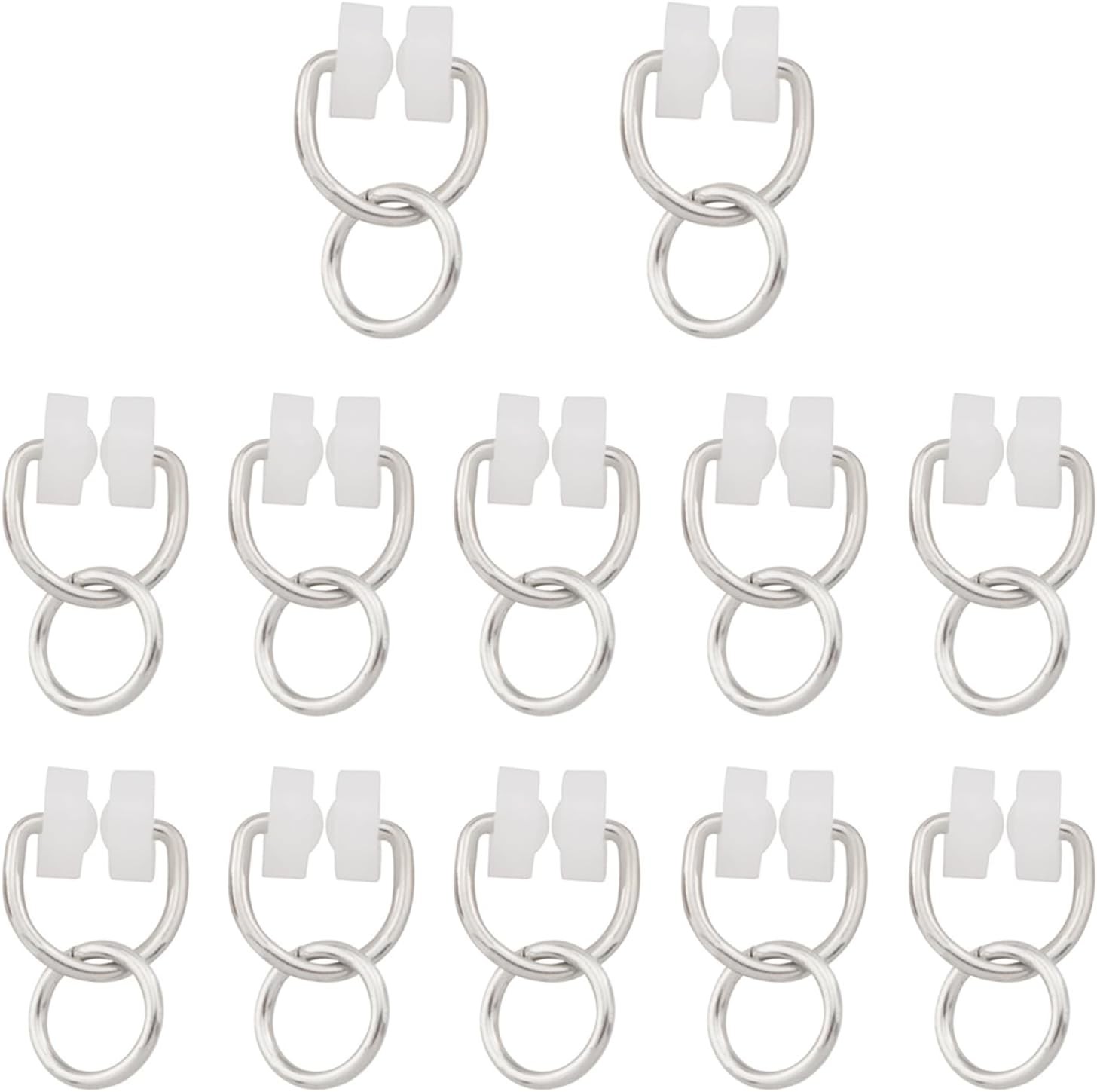 12PCS RV Curtain Carrier Round Ring Frame Plastic Nylon Wheel Metal Hook Smooth