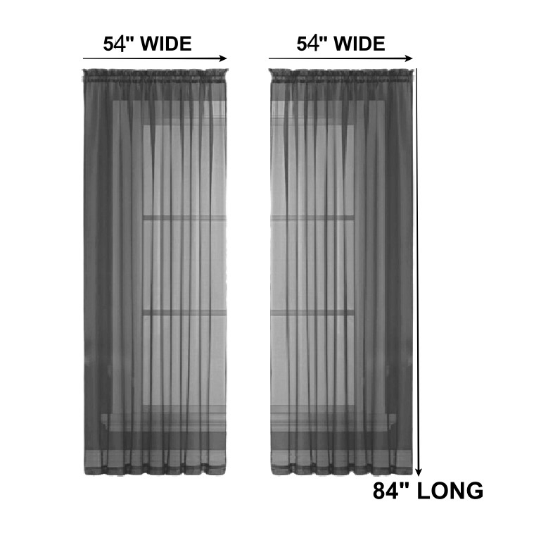 2PC SOLID SHEER PANEL INDOOR OUTDOOR PORCH WEDDING ROD POCKET WINDOW CURTAIN