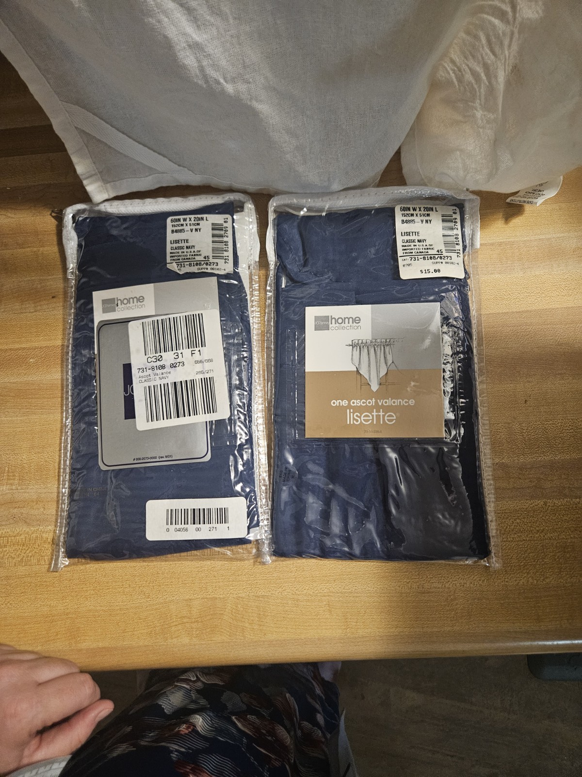 2 Jcpenney Classic Navy Ascot Valance Sealed NIP 60 in × 20 in