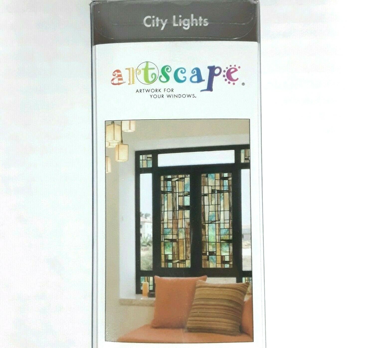 City Lights 24″ x 36″ Decorative Window Film Removable Washable