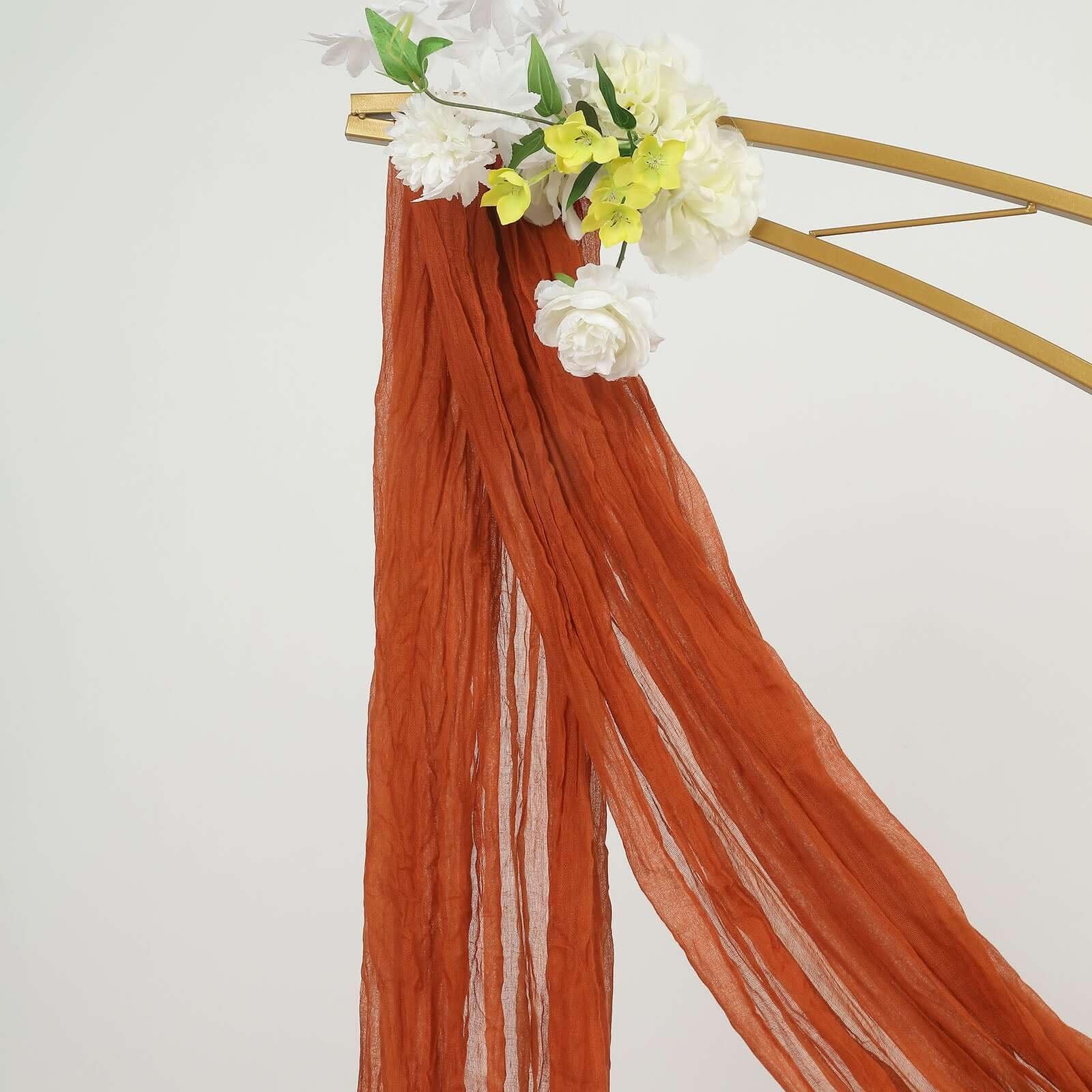 Efavormart 20ft Gauze Cheesecloth Terracotta Wedding Arch Drape,