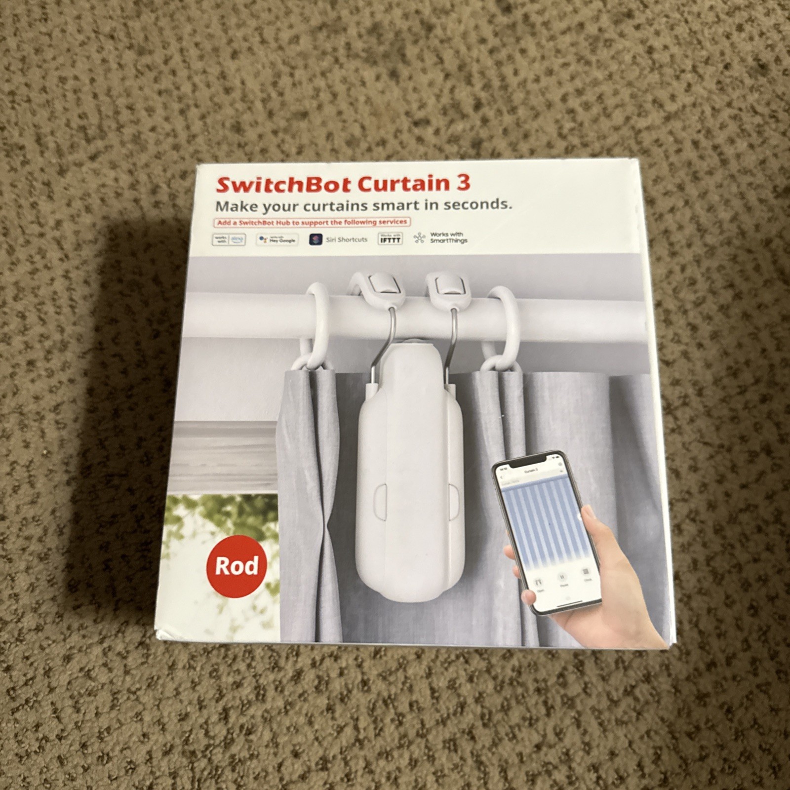 SwitchBot Curtain 3 Rod Automatic Curtain Opener Bluetooth Remote Control Smart