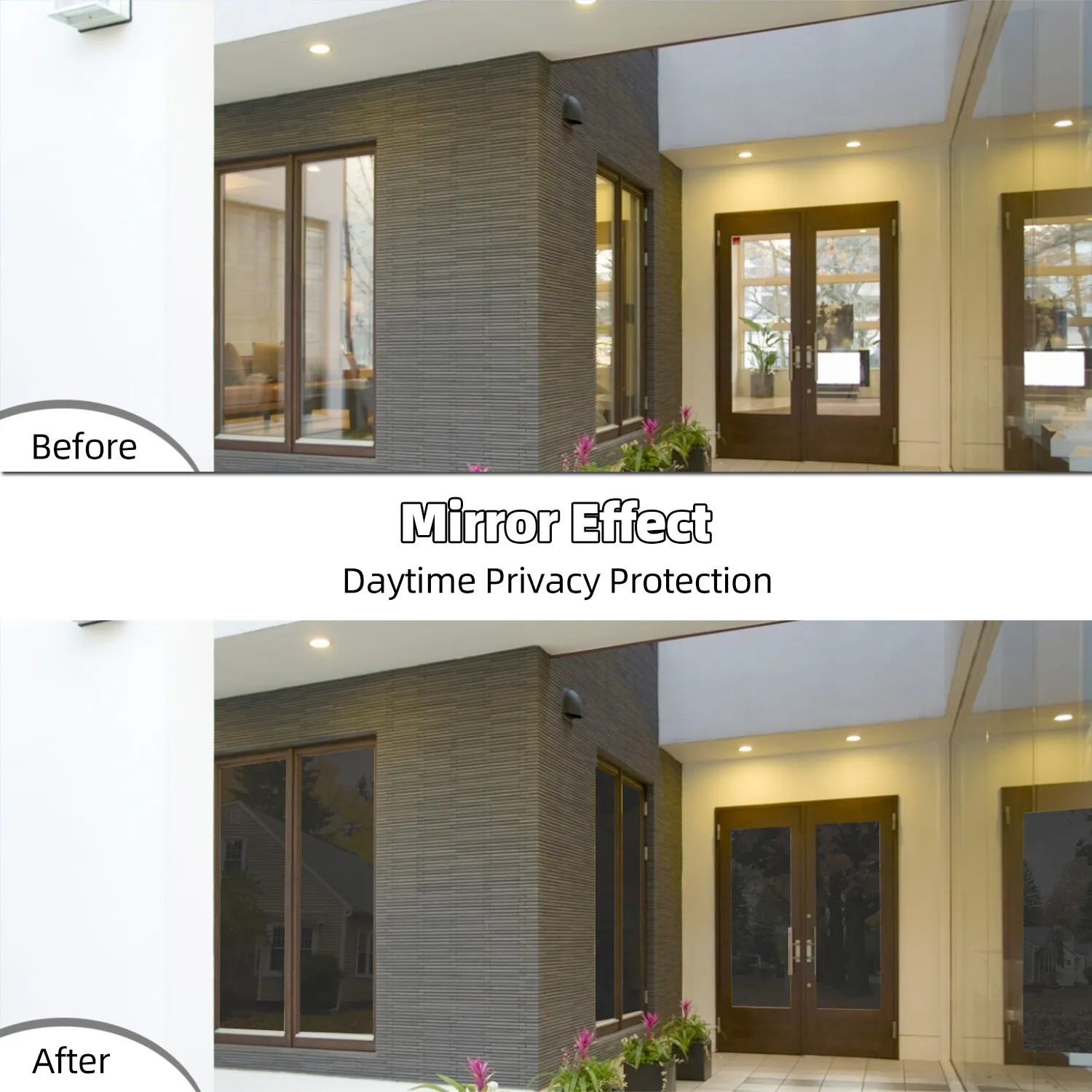 One-Way Mirror Window Film Heat UV Reflective Privacy Tint Foil for Home Room