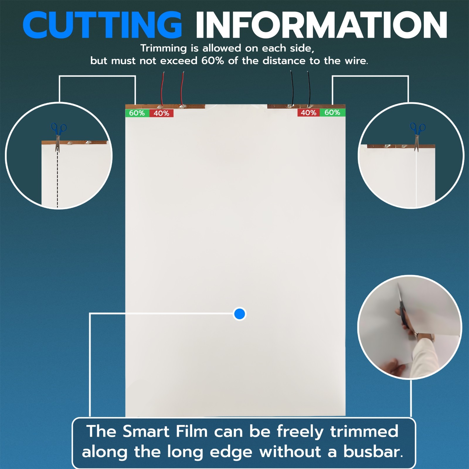 PDLC Smart Film Non Adhesive Switchable Privacy Glass UV Heat No Transformer