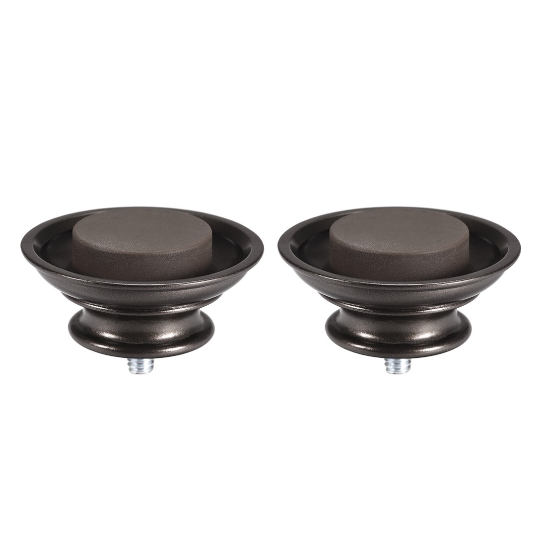 Curtain Rod Finials, Plastic End for 19mm Dia(Max.) Rod, 35mm x 54mm Brown 2pcs
