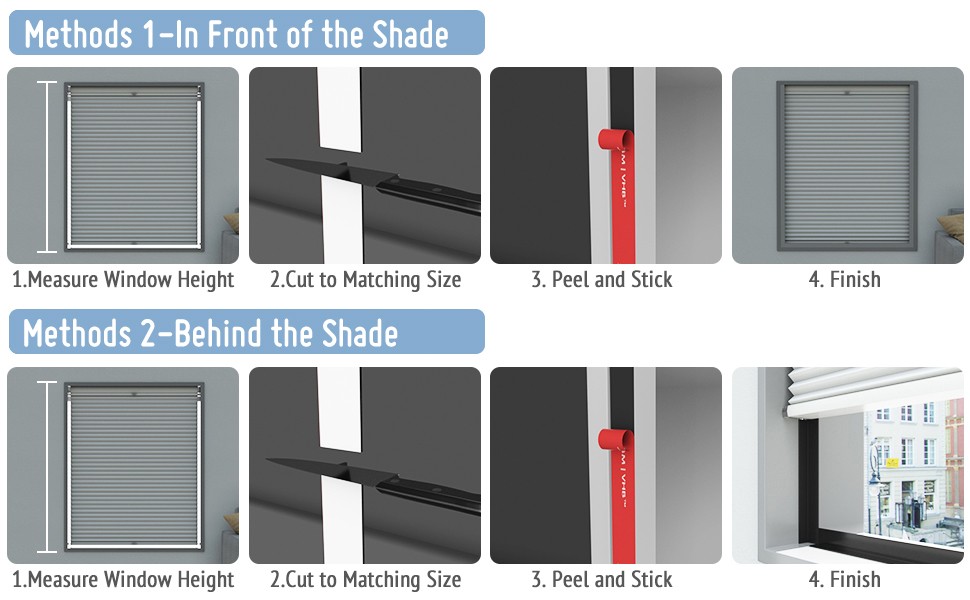 100% Blackout PVC Light Blockers for Window Shades and Blinds – Block Light