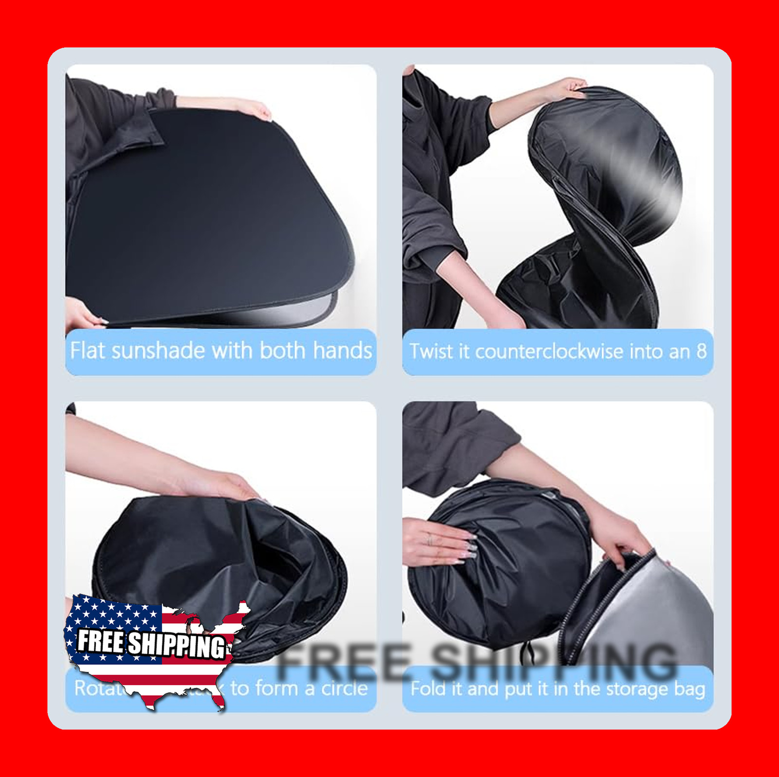 Car Windshield Sun Shade Reflective UV Heat Blocker 57×32 Inches