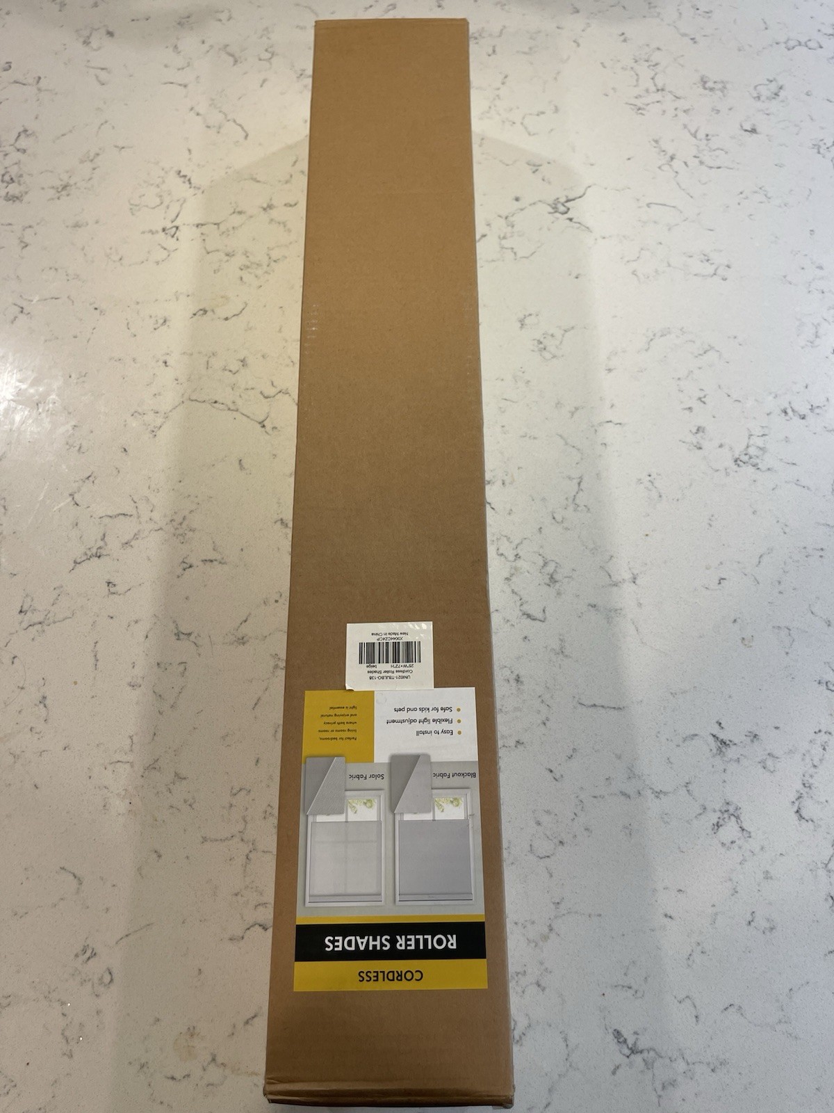 Cordless Blackout Roller Shade, 25″ W x 72″ H, Beige Thermal insulated, UV Prot