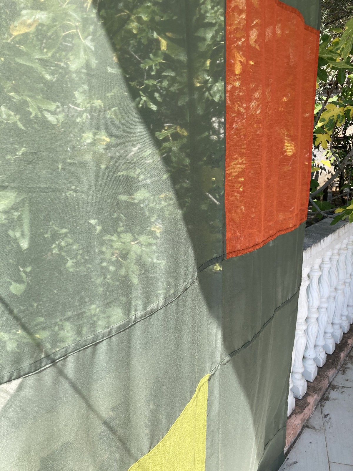 Sheer Curtain Panel 57″x94″ – Scandinavian, Colour Block, Patchwork Handmade