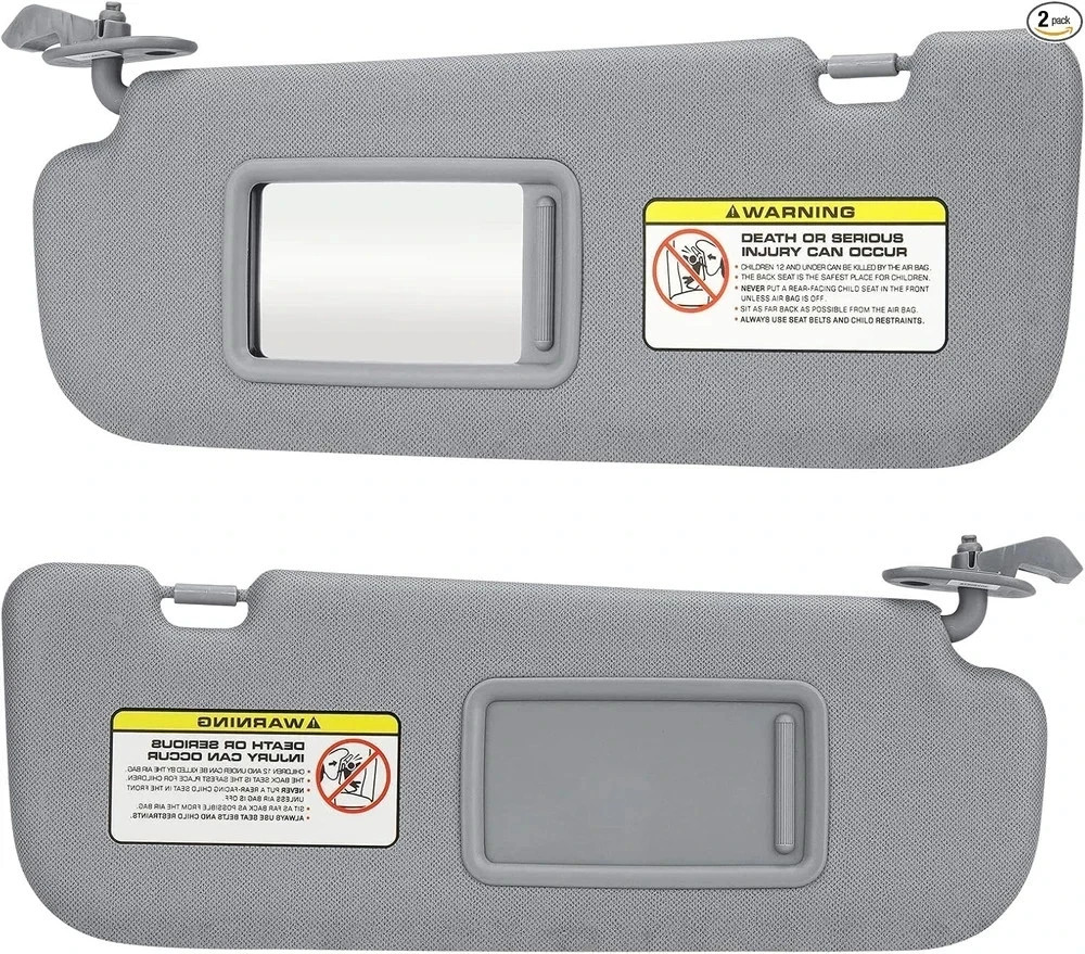 Gray Left Driver and Right Passenger Side Sun Visor, 1 Pair (Left+Right)
