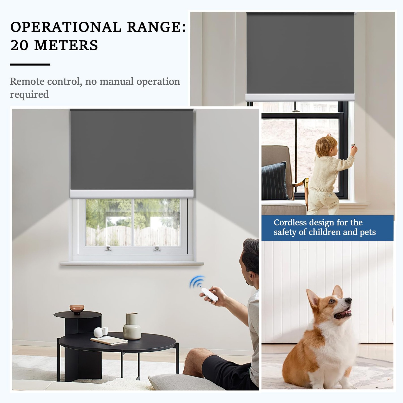 Grandekor Motorized Roller Shade Remote Controlmotorized Blinds100 Blackout