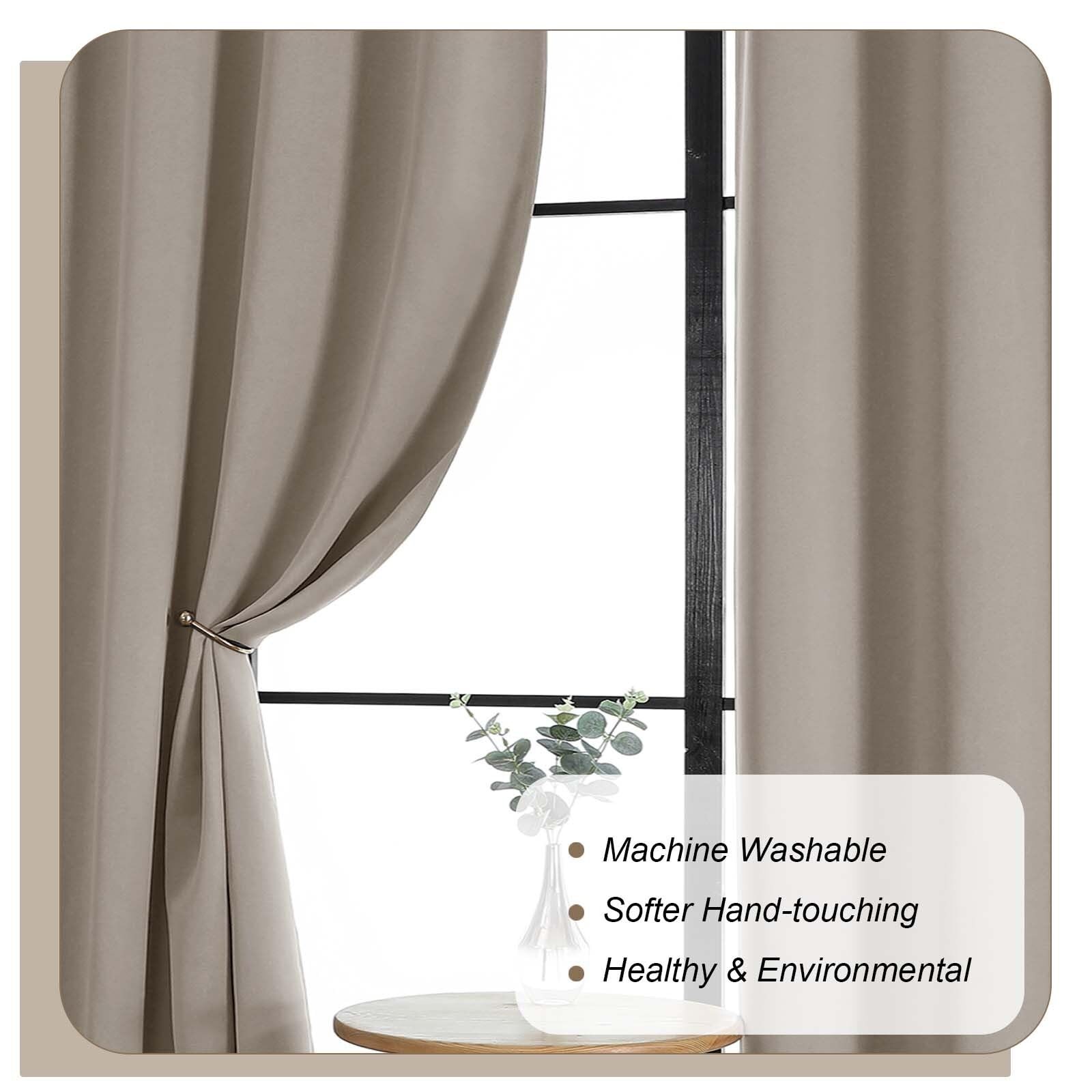 Stone Curtains for Bedroom 54 Inch Length 2 Pcs, Room Darkening Modern Farmho