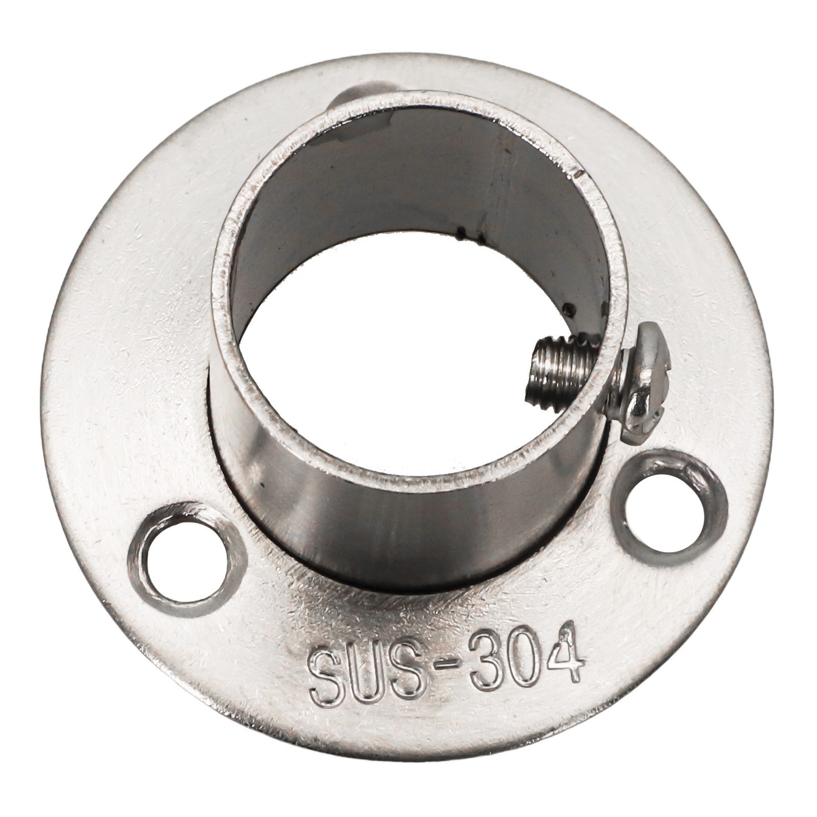 Wall Mount Flange with Locking Mechanism for Round Tubes in Polished Steel